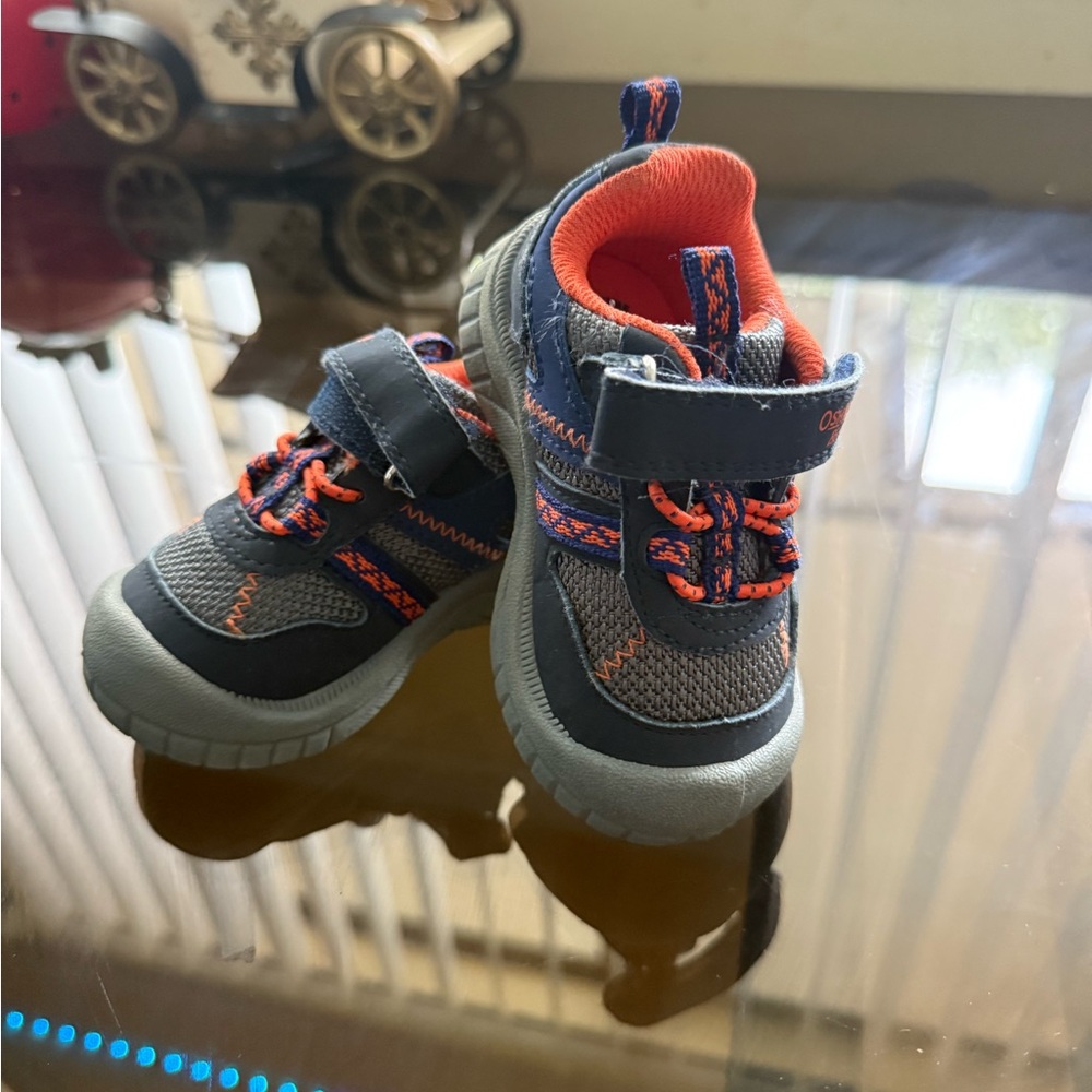 OshKosh B'gosh Gray and Orange Velcro Sneakers